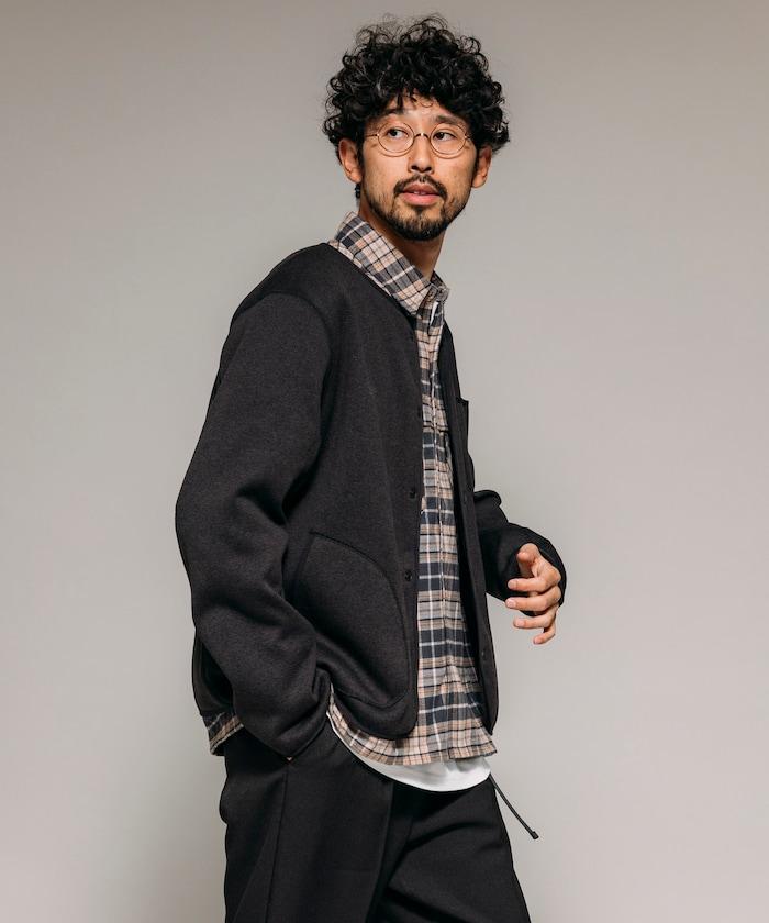 寬鬆版型針織抓絨開衫