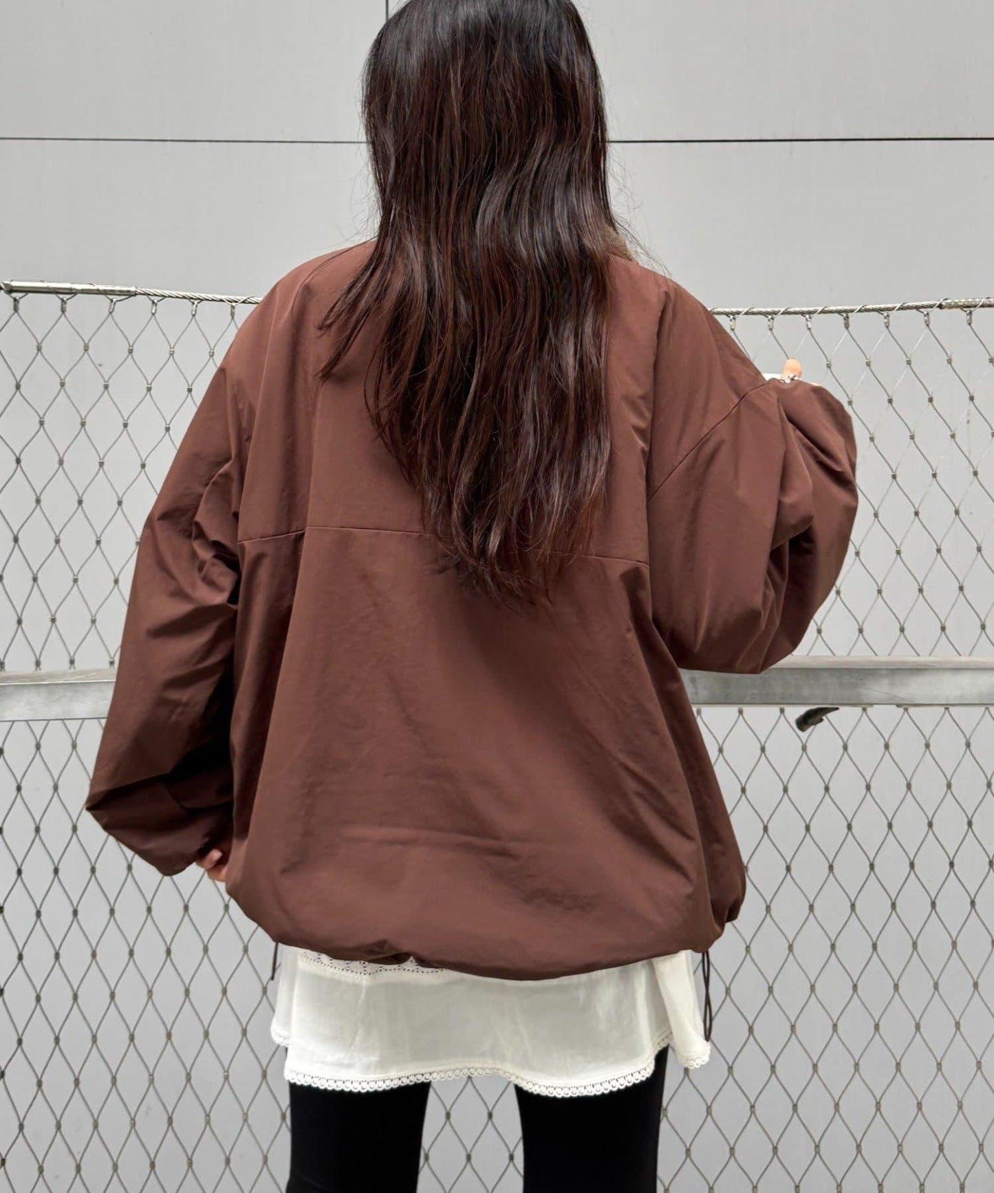 【willow】可雙面穿長絨尼龍套頭衫