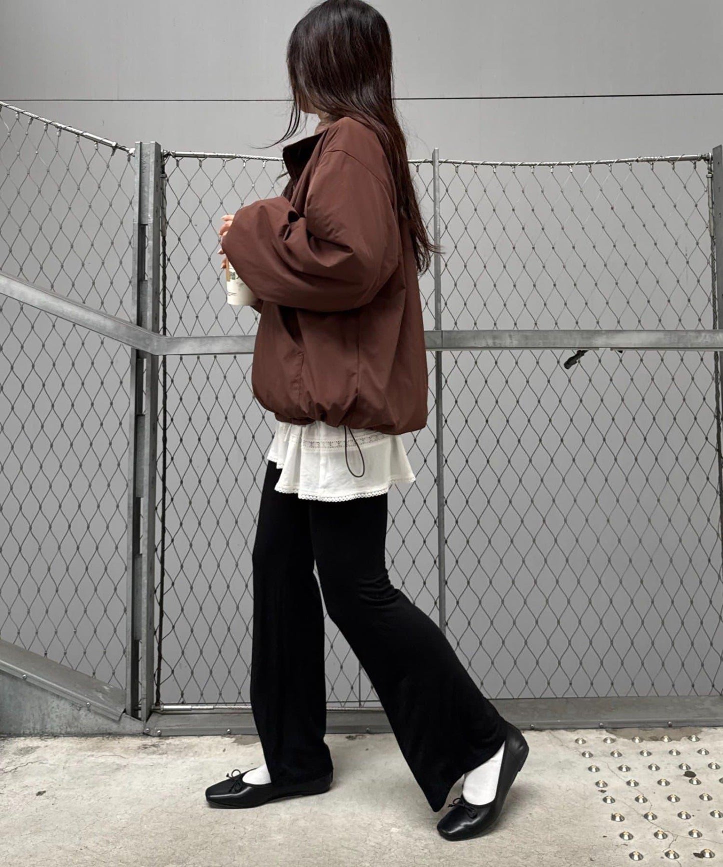 【willow】可雙面穿長絨尼龍套頭衫