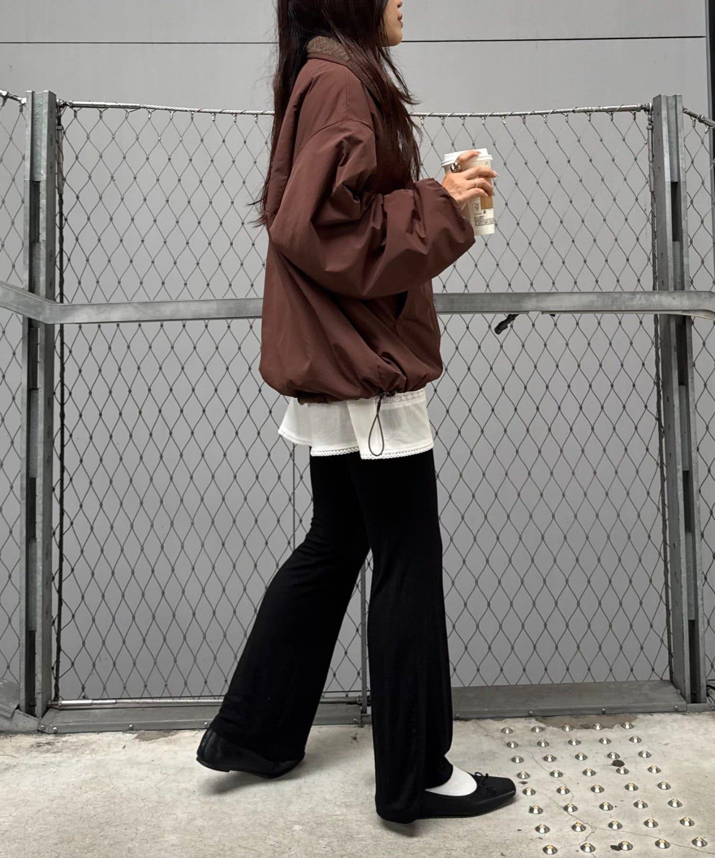 【willow】可雙面穿長絨尼龍套頭衫