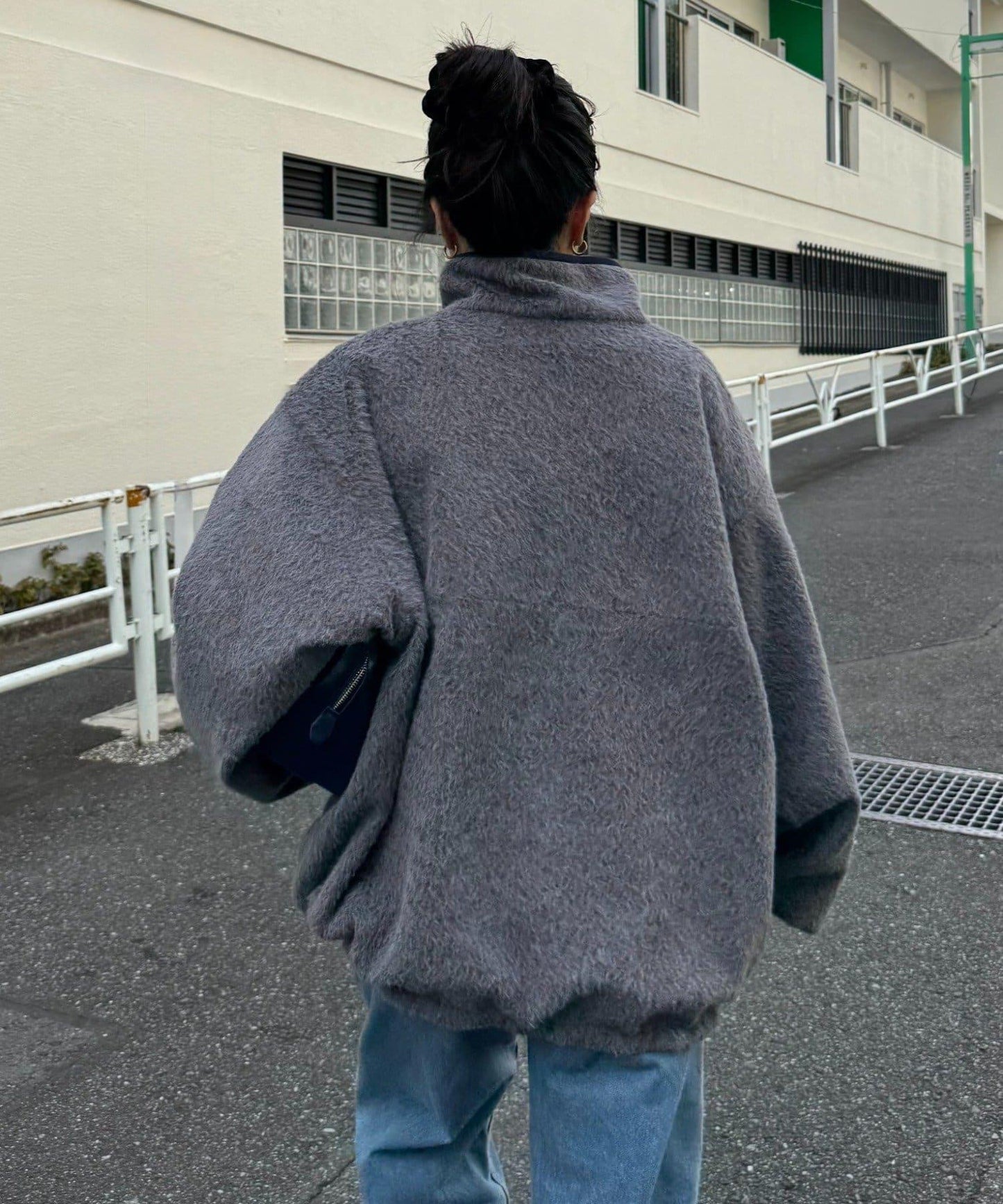 【willow】可雙面穿長絨尼龍套頭衫