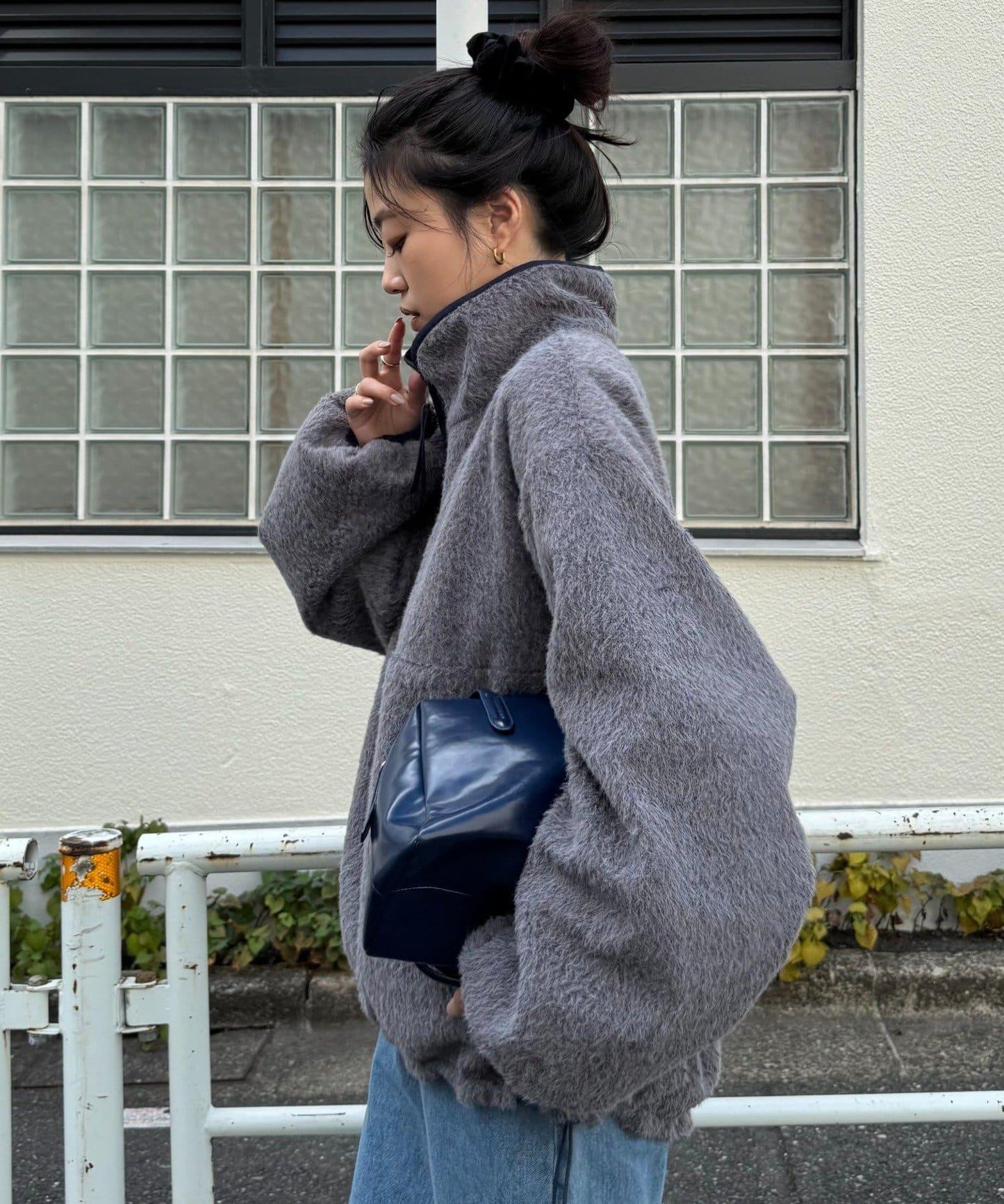 【willow】可雙面穿長絨尼龍套頭衫