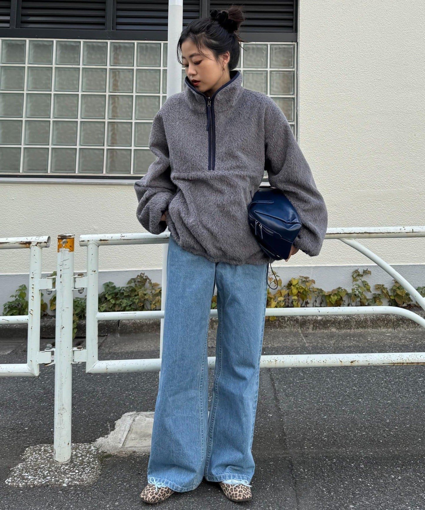 【willow】可雙面穿長絨尼龍套頭衫