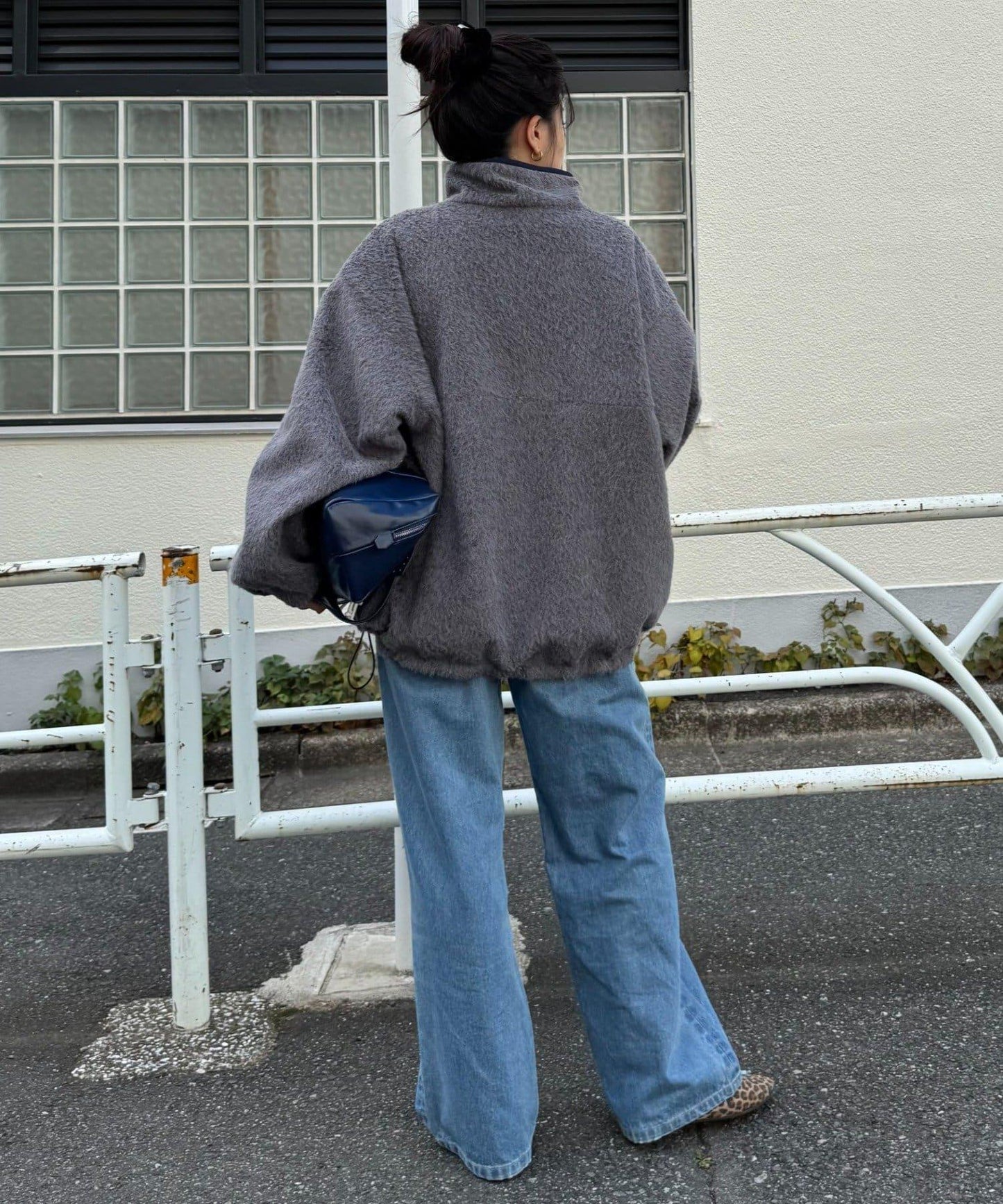 【willow】可雙面穿長絨尼龍套頭衫