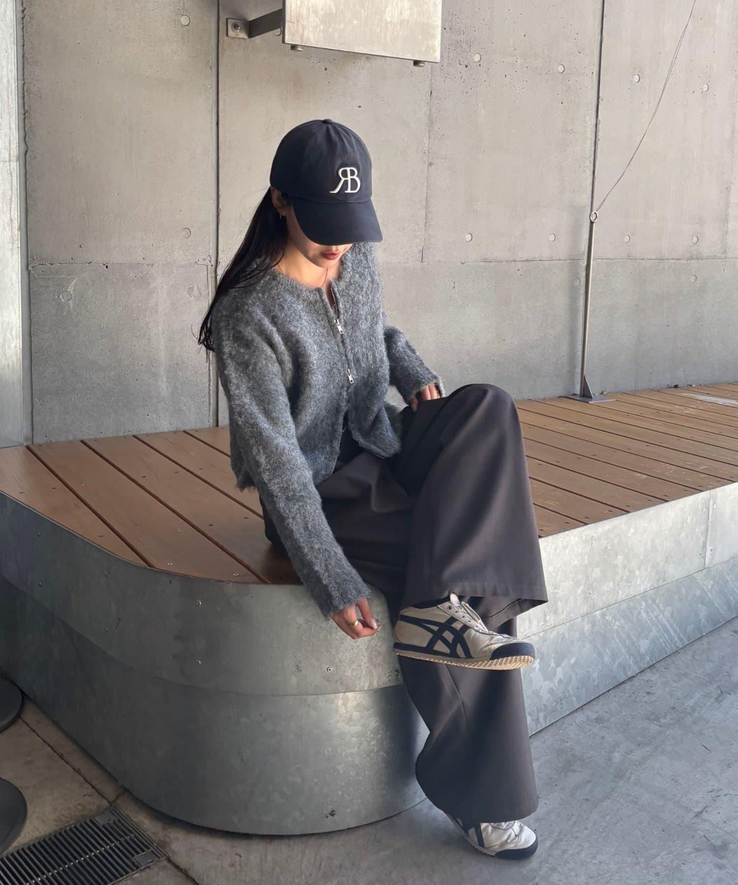 羊毛混紡圈圈紗雙拉鍊開衫