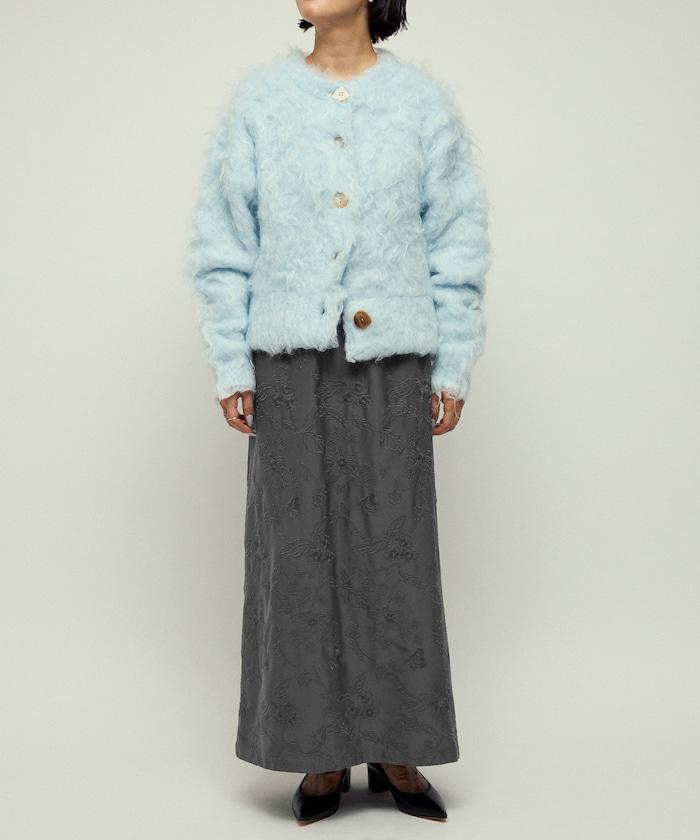 花卉刺繡I型休閒半身裙