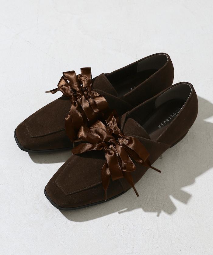 仿麂皮蝴蝶結繫帶鞋(22.5~24.5cm尺碼可選)