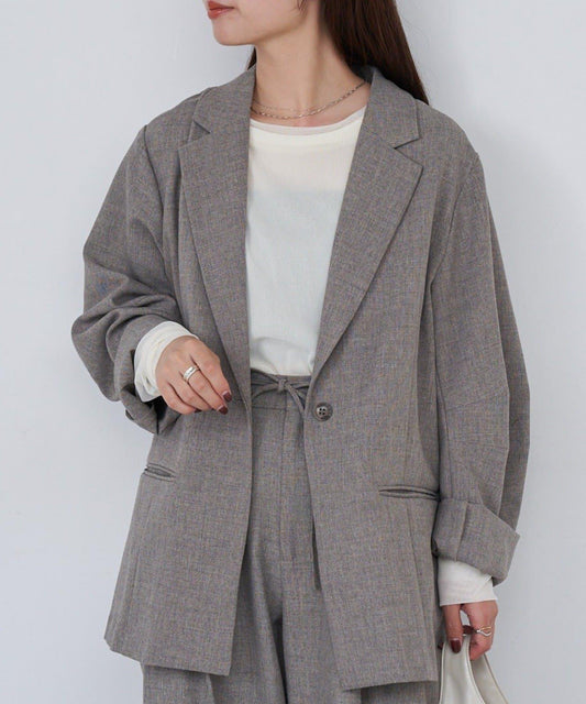 【S.M尺碼可選/可搭配套裝】B後背褶皺休閒夾克