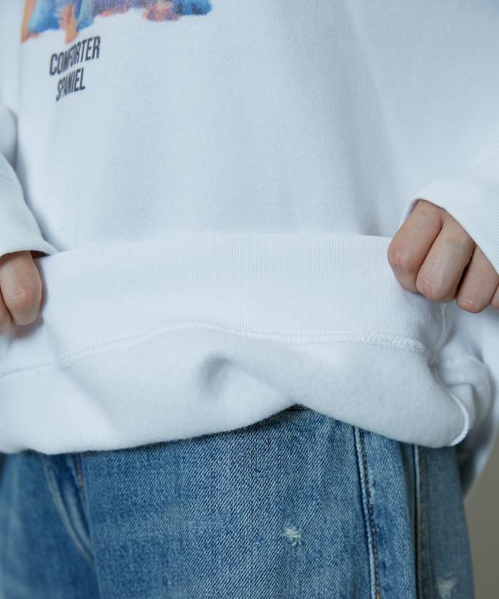 狗狗照片印花加絨衛衣套頭衫