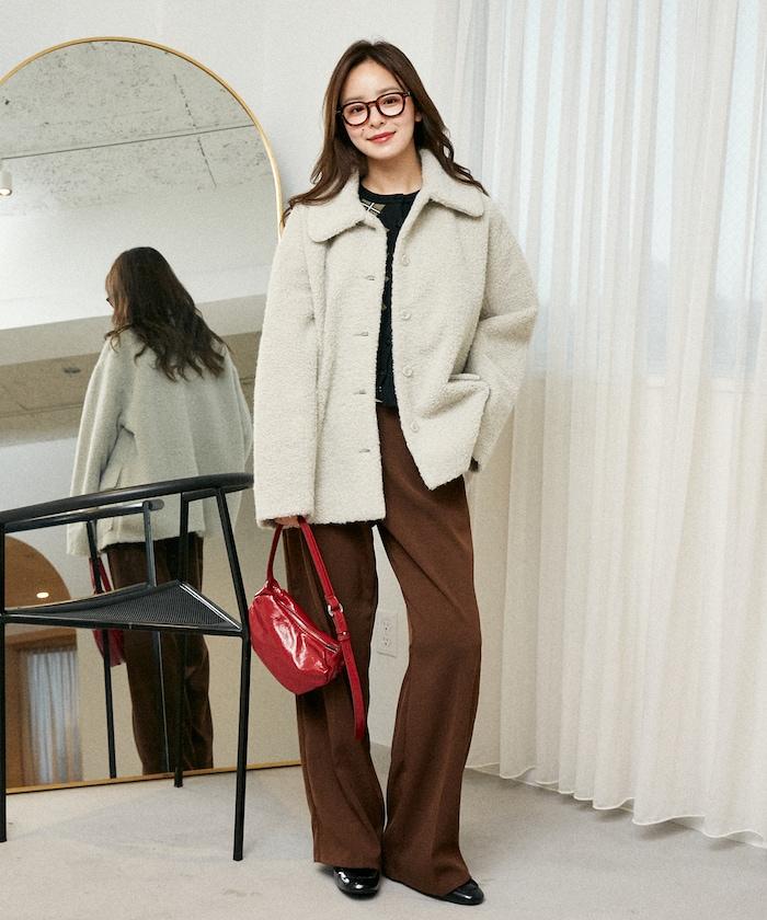 羊羔絨中長款外套