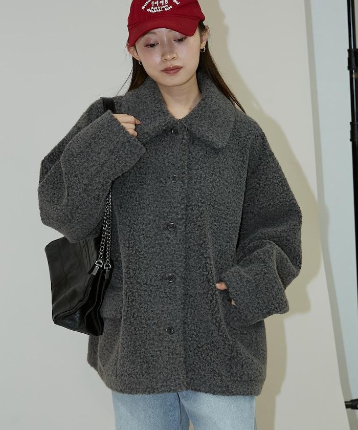 羊羔絨中長款外套