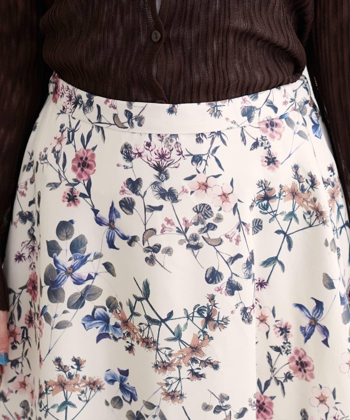 【natural couture】花卉印花喇叭裙