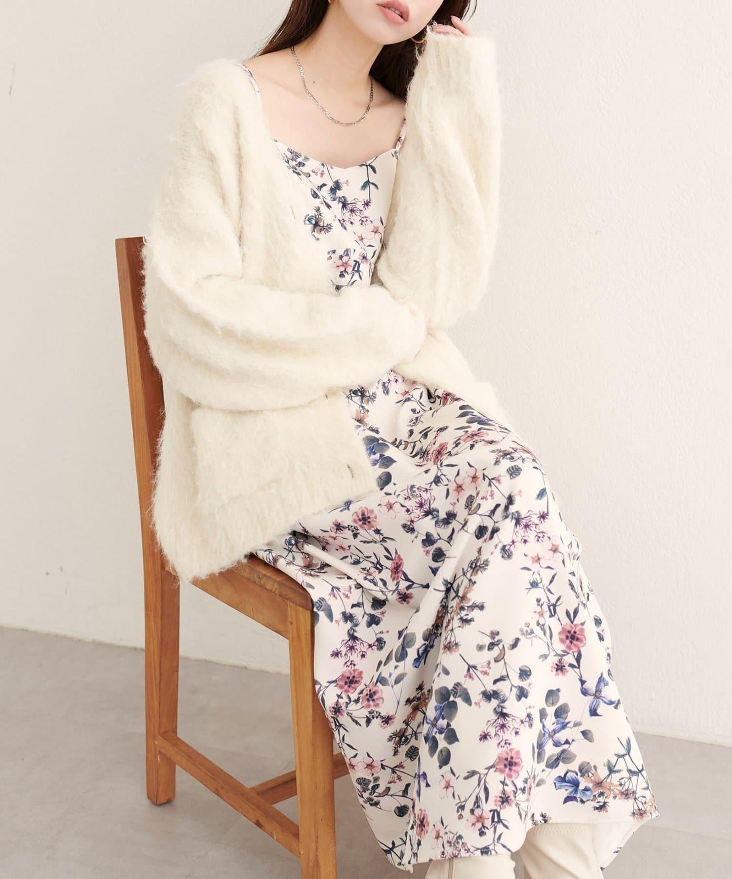 【natural couture】花卉圖案吊帶連衣裙