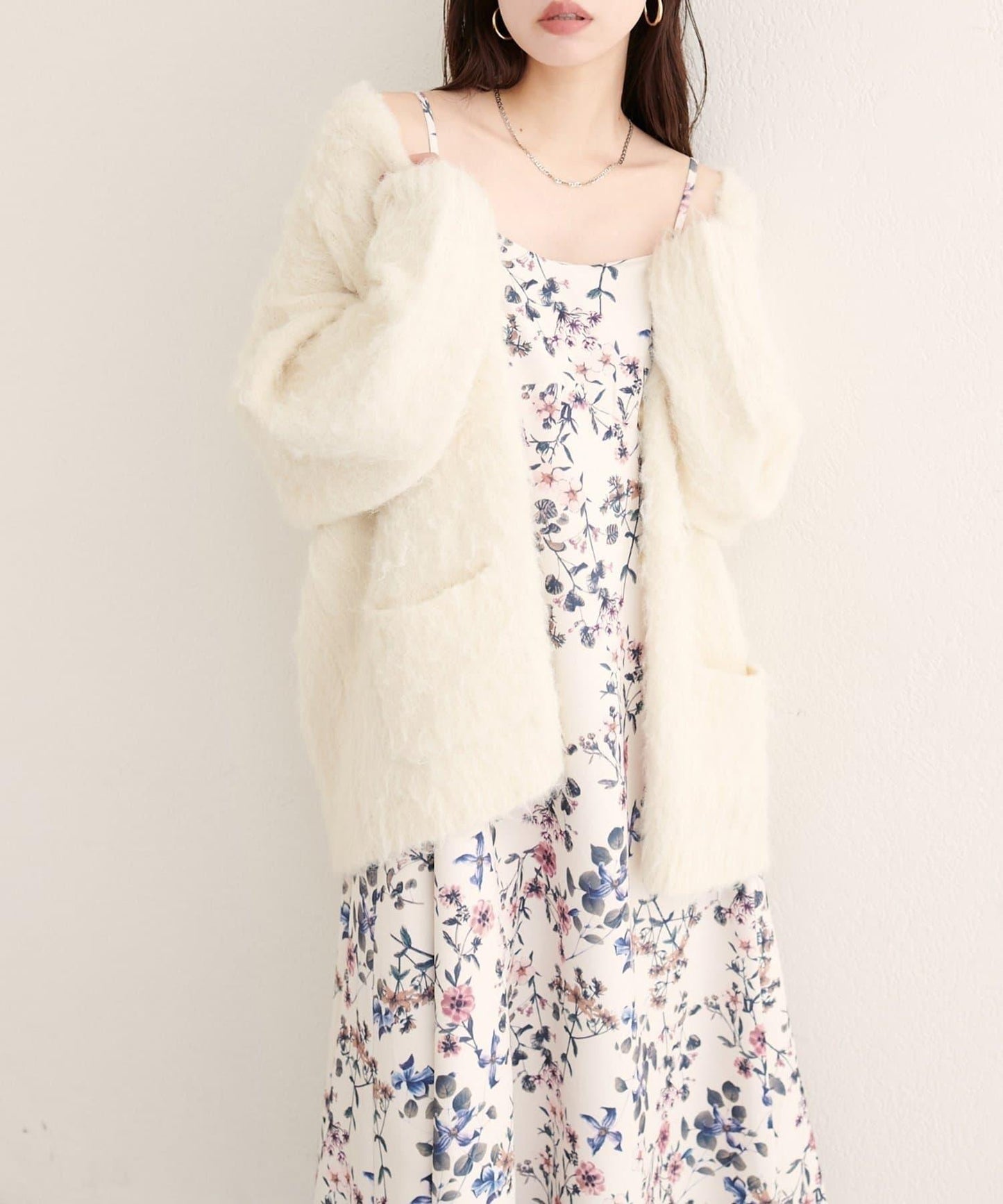 【natural couture】花卉圖案吊帶連衣裙