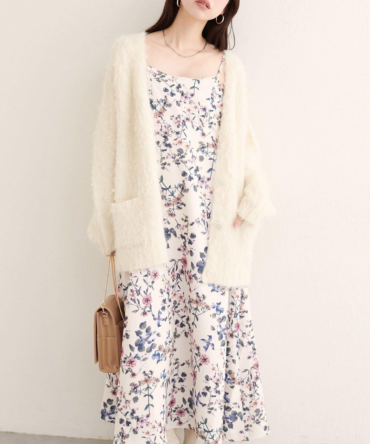 【natural couture】花卉圖案吊帶連衣裙