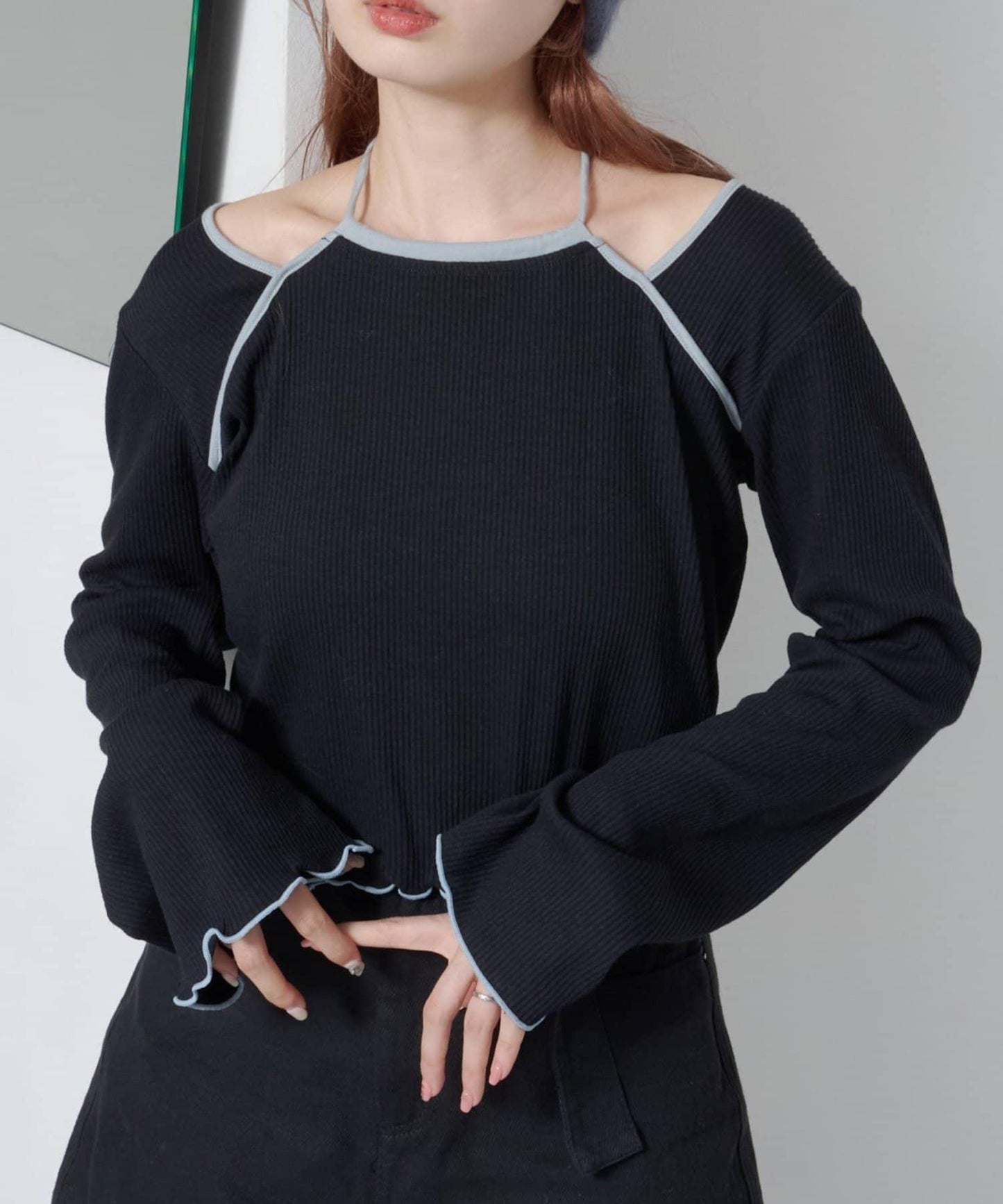 【Kastane】拼色滾邊美式無袖上衣