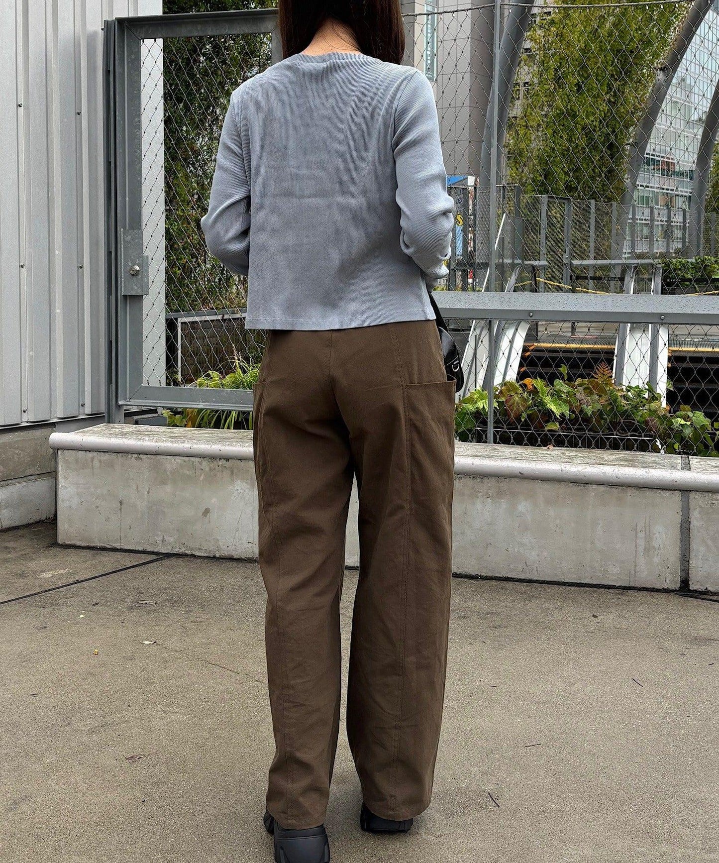 【Kastane】鉤扣羅紋長袖T恤