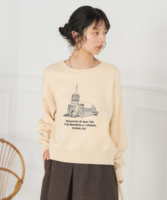 刺繡衛衣風針織衫