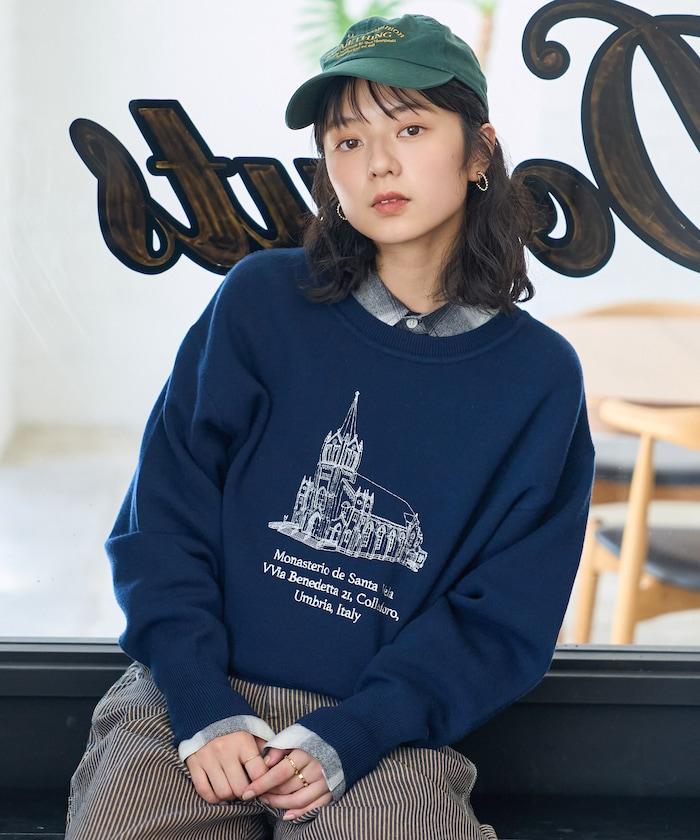 刺繡衛衣風針織衫