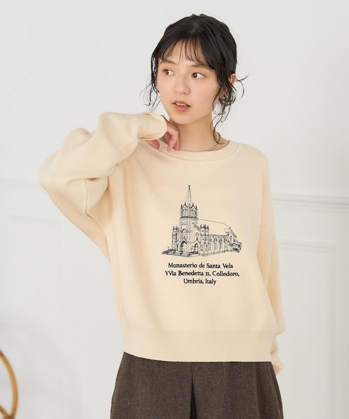 刺繡衛衣風針織衫
