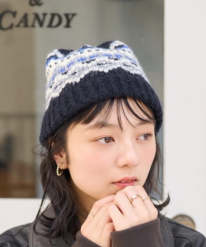 北歐圖案針織帽