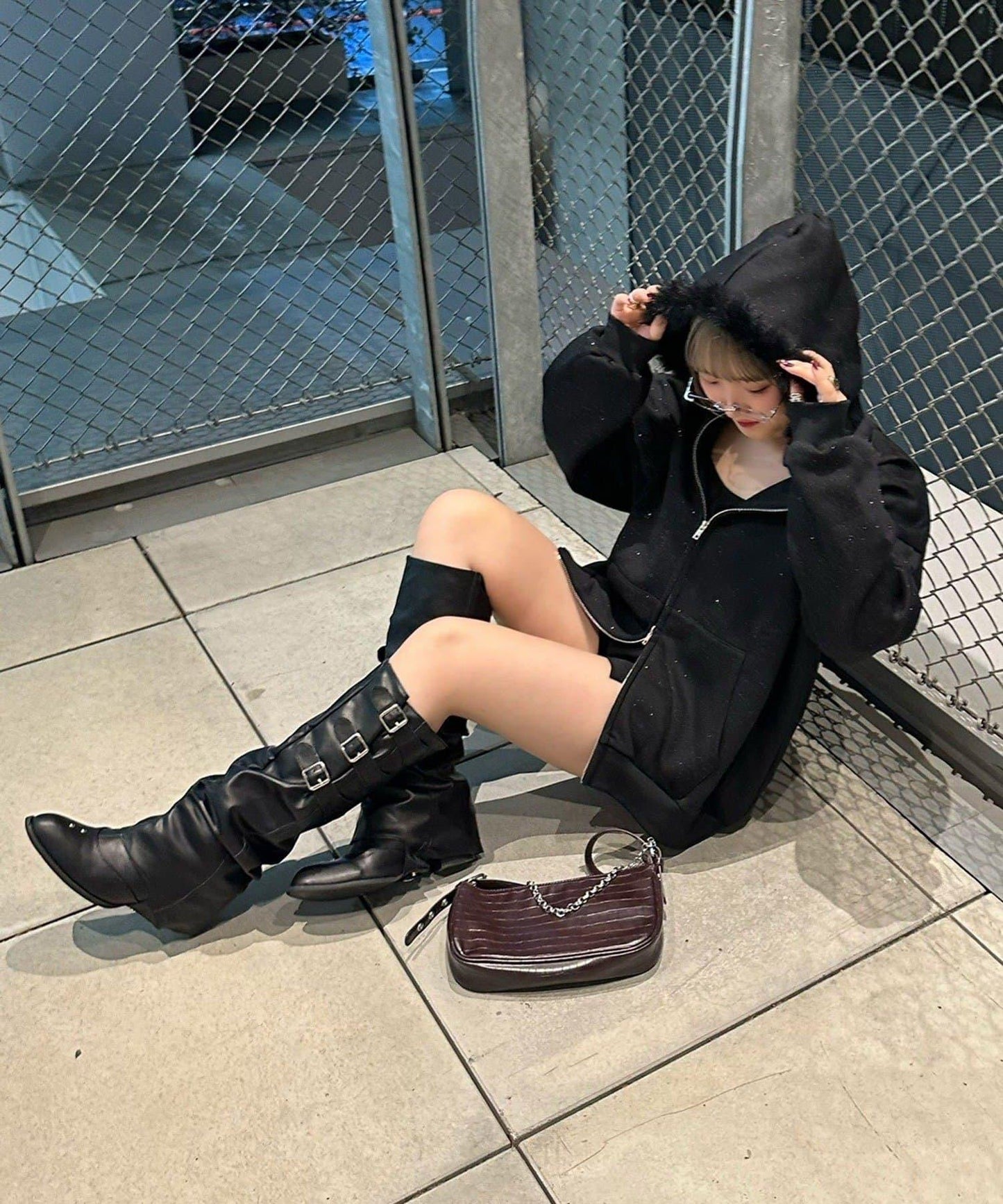 亮片閃耀毛絨連帽衫