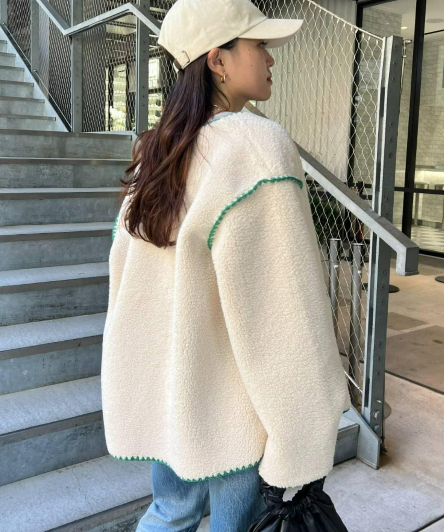 【HELLO.SANFRANCISCO】蛤殼縫線羊羔絨夾克