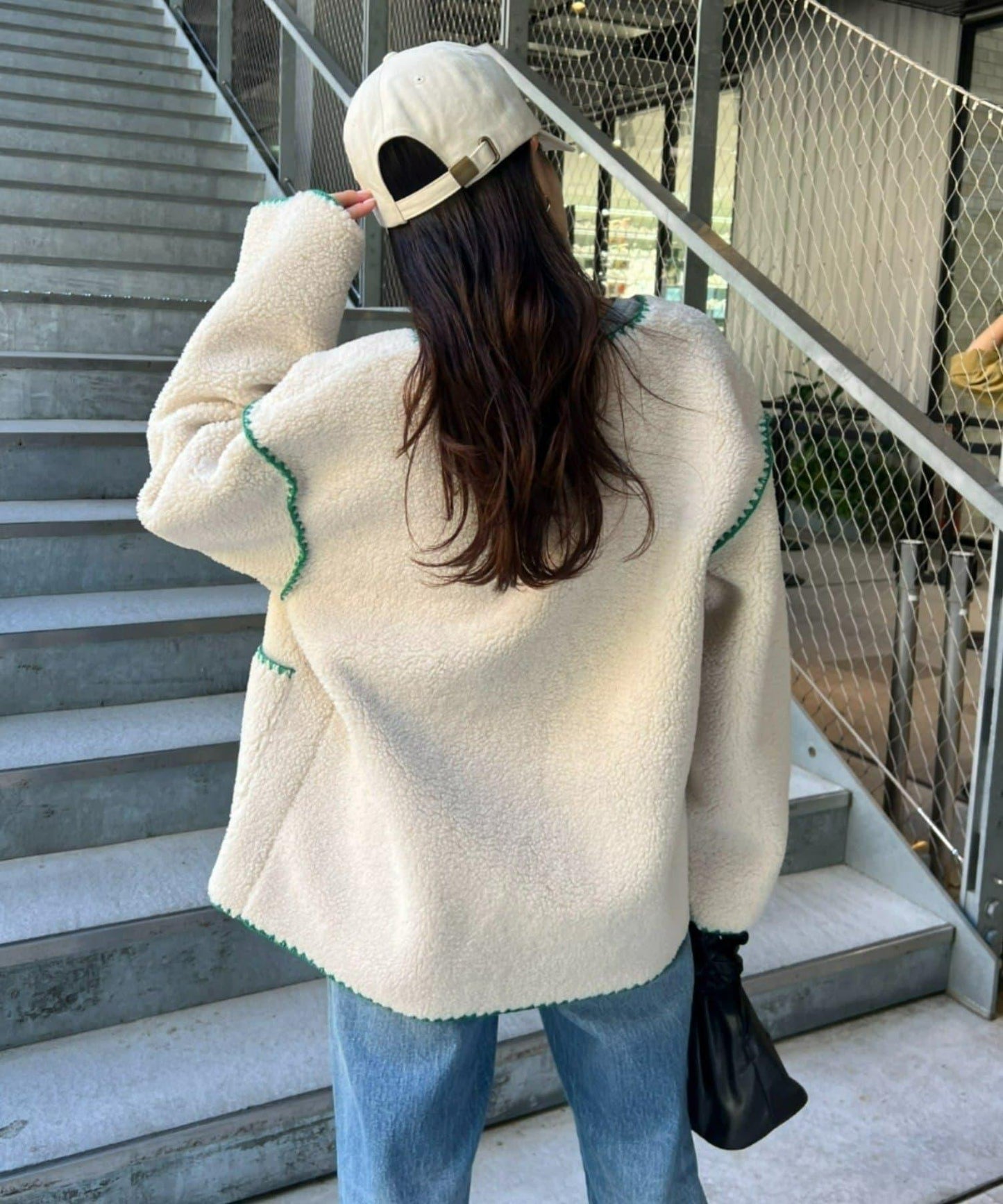 【HELLO.SANFRANCISCO】蛤殼縫線羊羔絨夾克