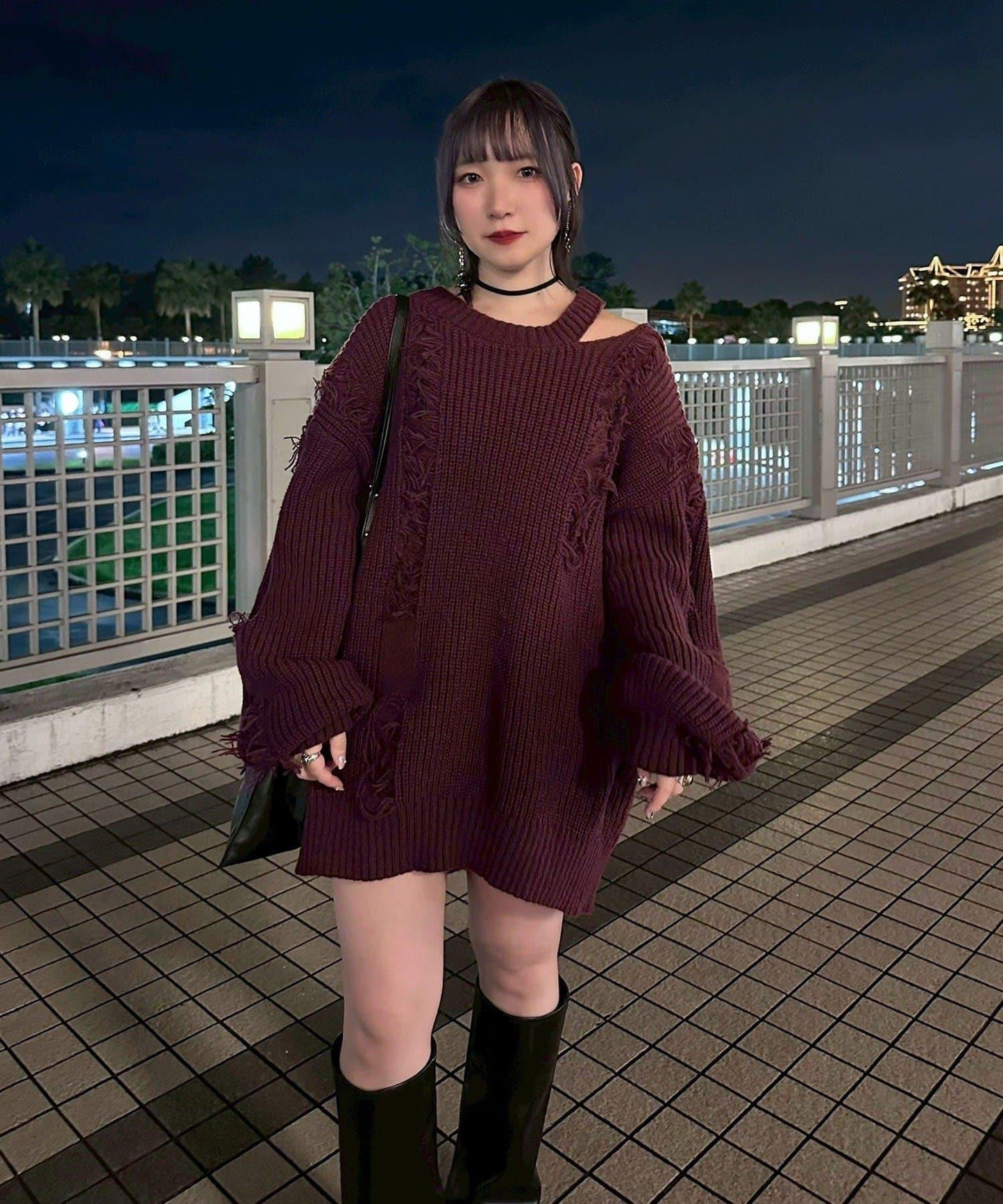 【Mavie..7】破洞流蘇寬鬆針織衫