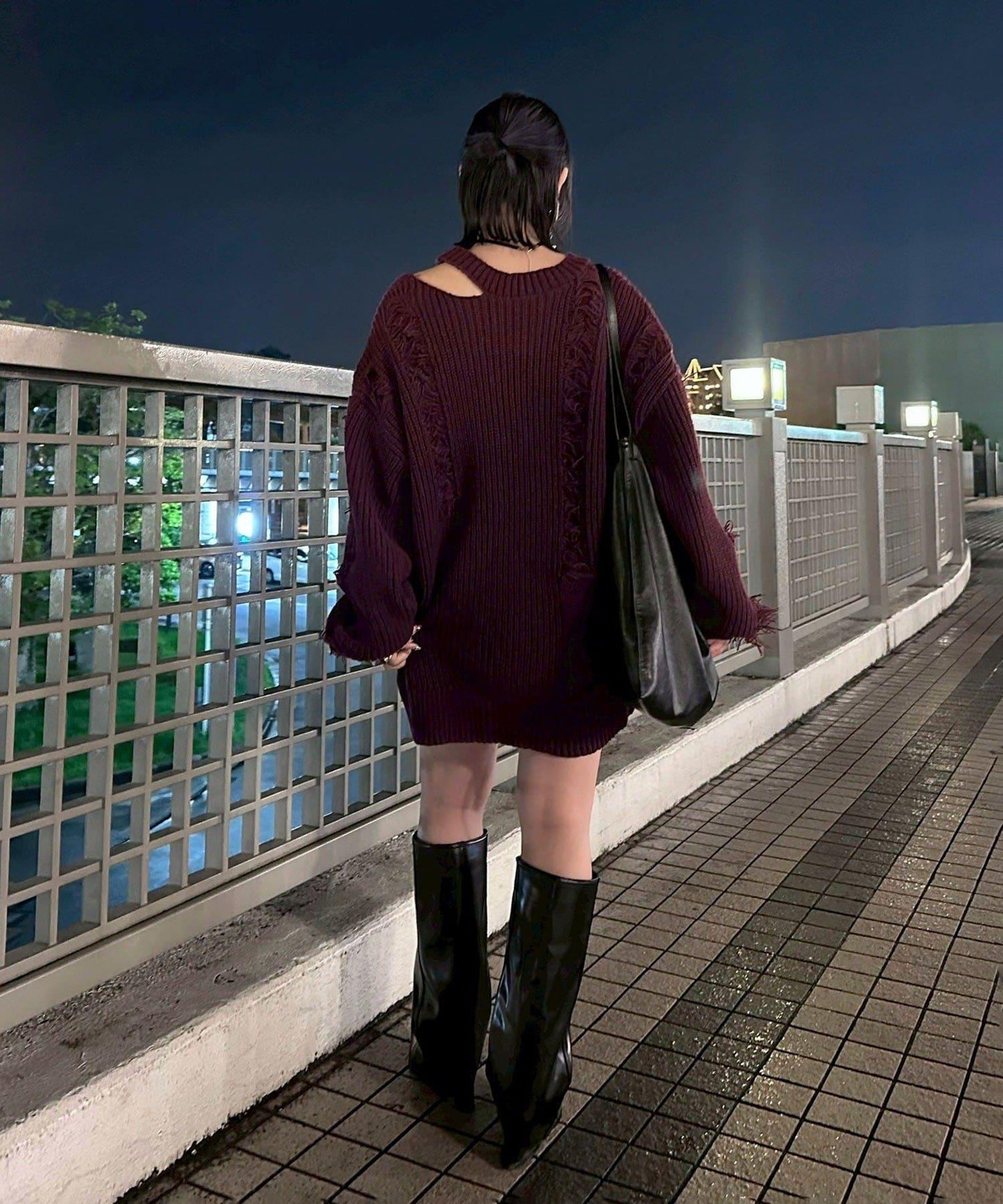 【Mavie..7】破洞流蘇寬鬆針織衫