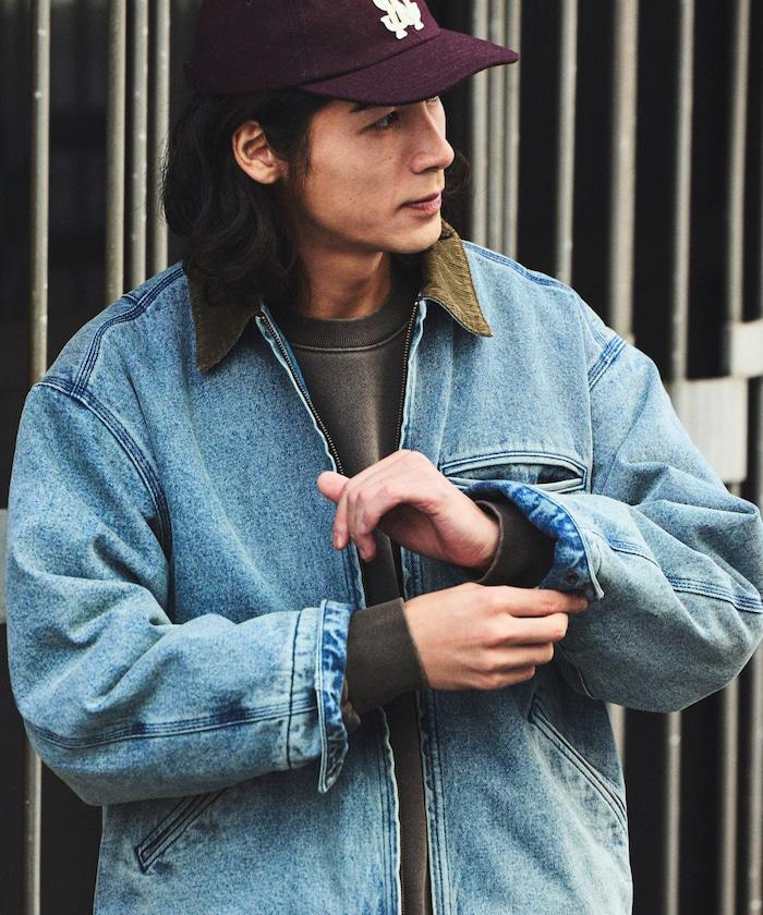 燈芯絨拼接工藝牛仔夾克