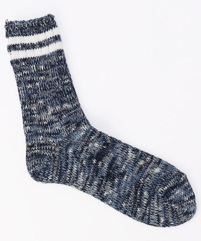 粗針織段染條紋襪(適合25.0-27.0cm)