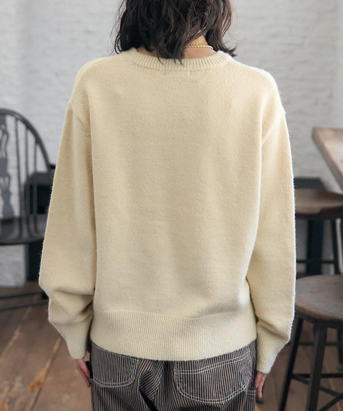 動物刺繡貼布針織套頭衫
