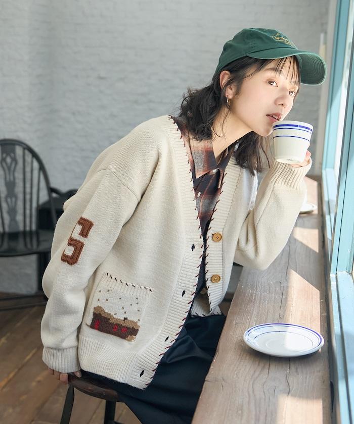 鄉村風提花針織開衫