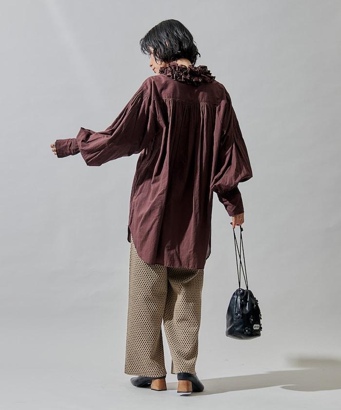 幾何圖案提花休閒褲