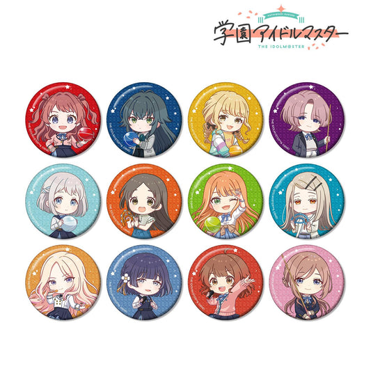 學園偶像大師_交易款Q版角色放學後外出ver.閃粉徽章(單品/全套BOX)【BOX/12包入】