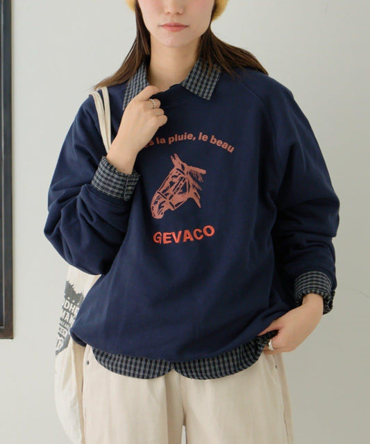 【GEVACO】加絨刺繡印花套頭衫