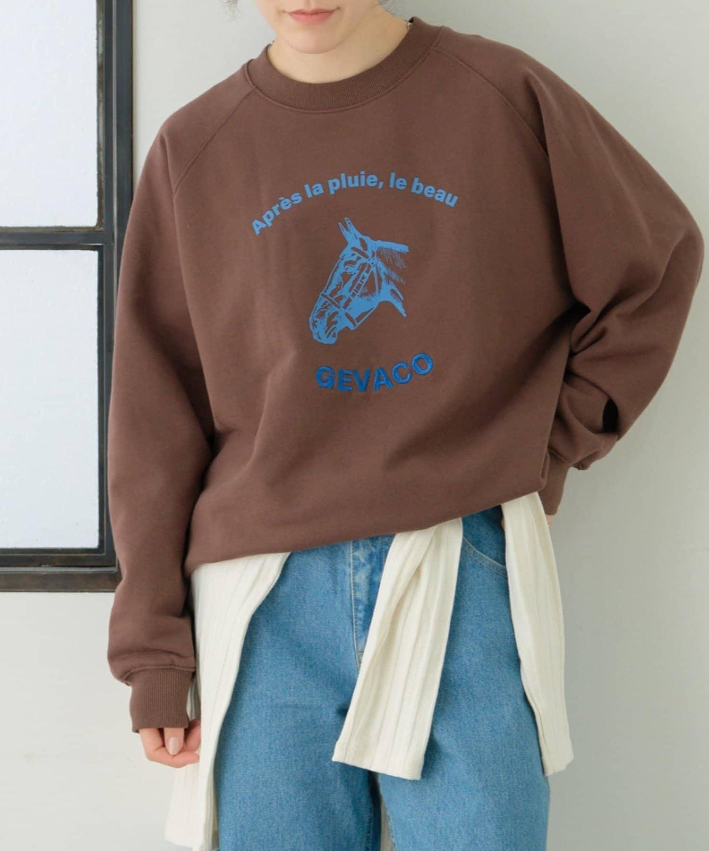 【GEVACO】加絨刺繡印花套頭衫