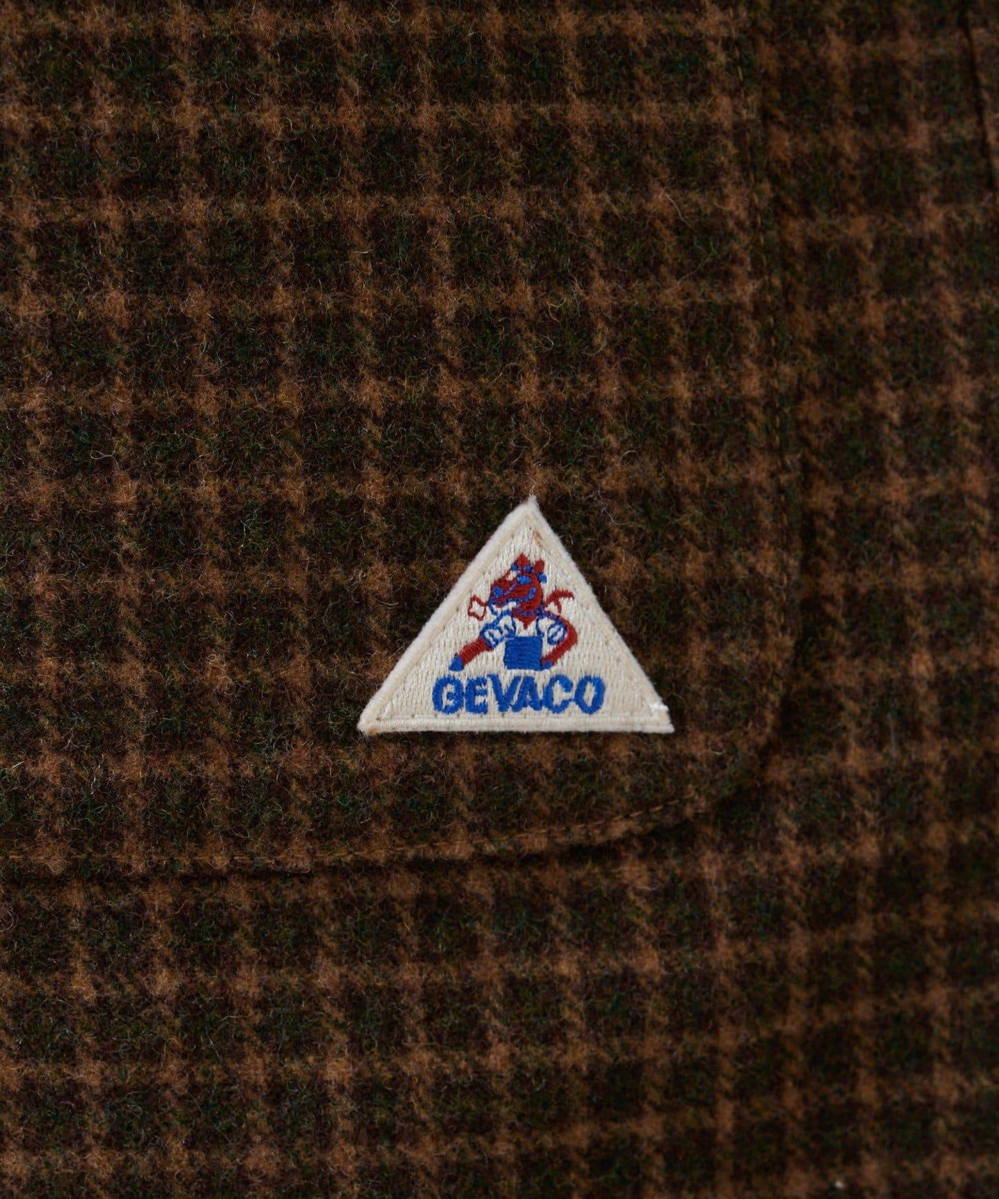 【GEVACO】格紋長款牛角扣大衣
