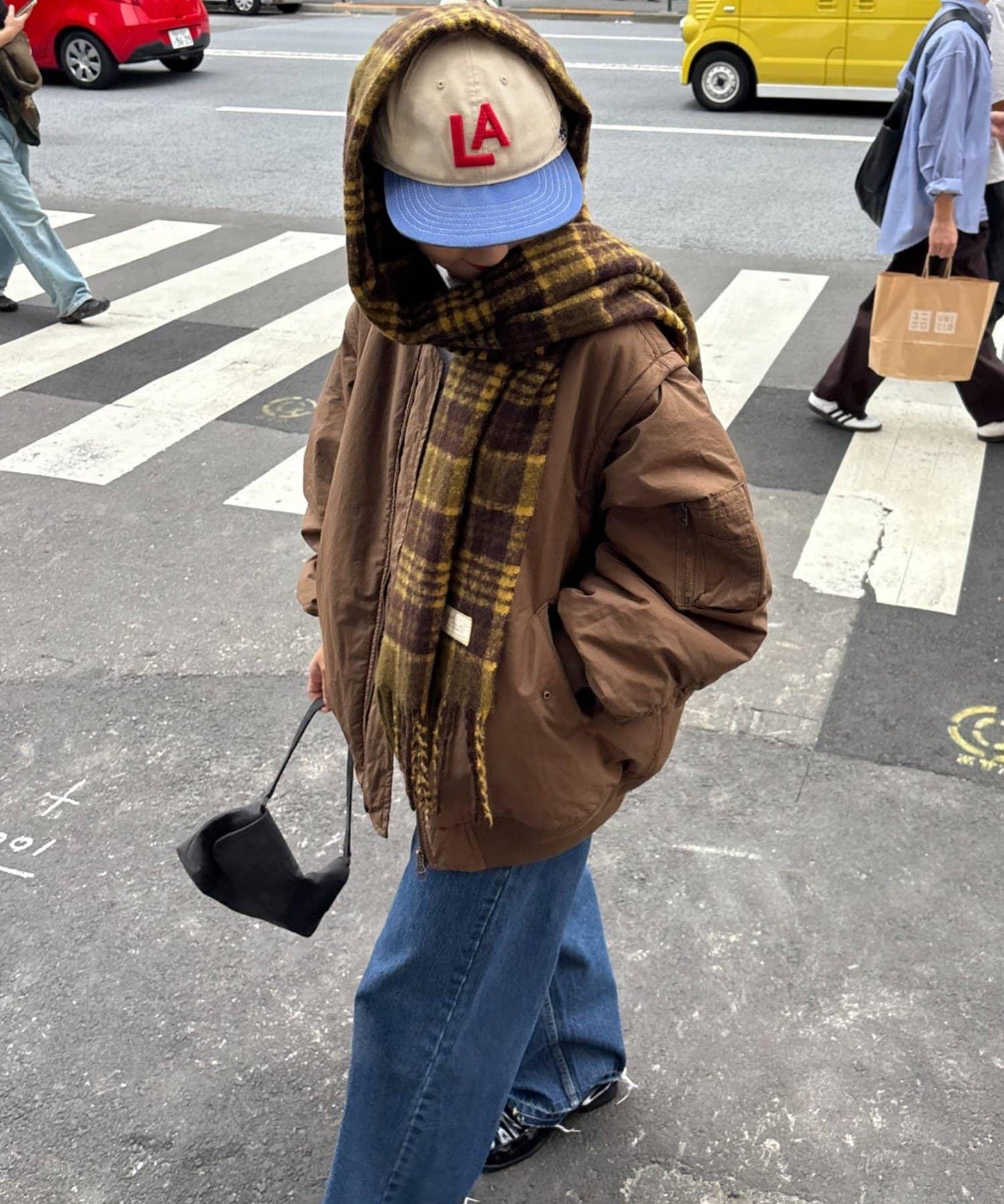 【UNISEX】格紋流蘇圍巾