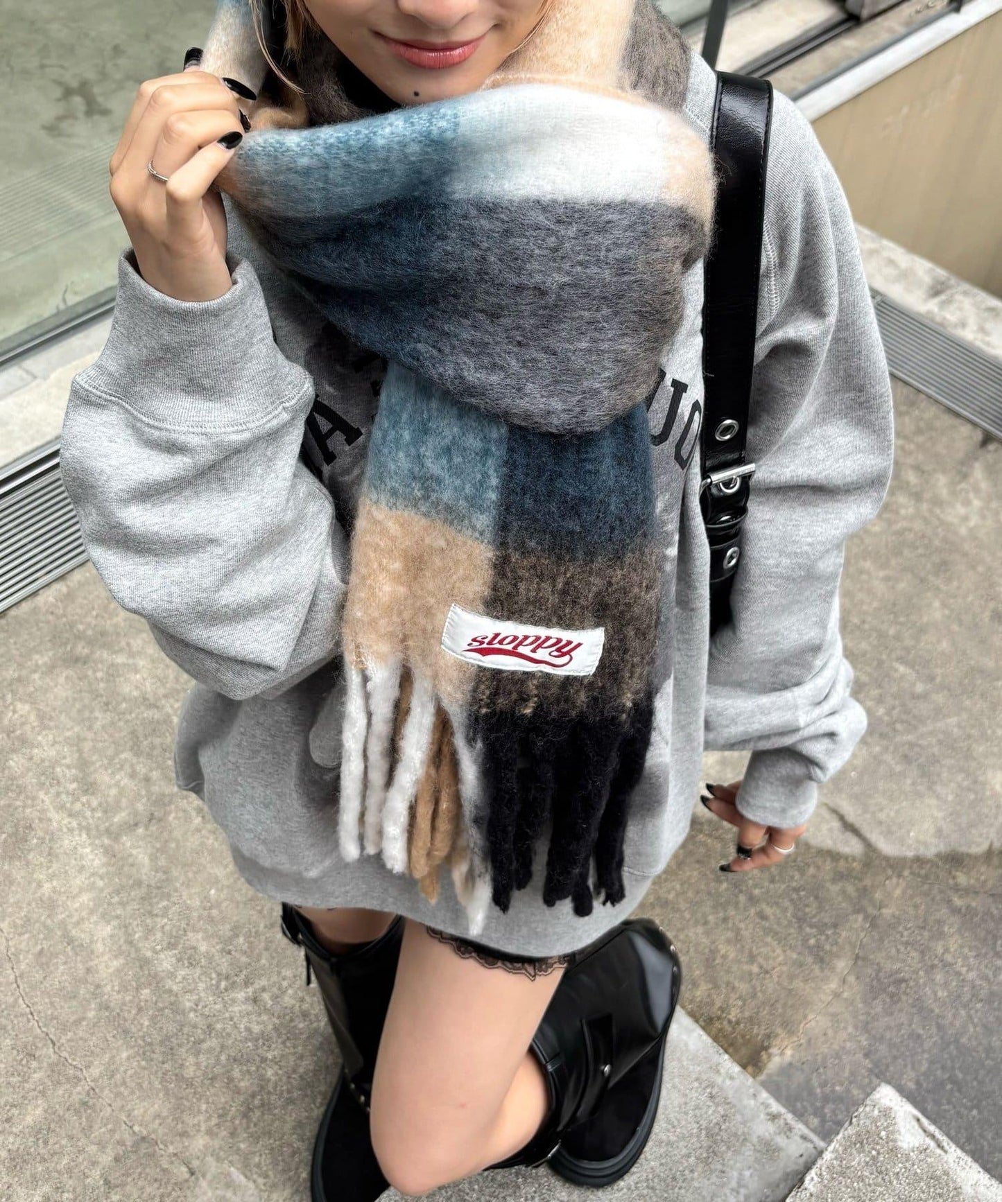 SLOPPY拼色圍巾
