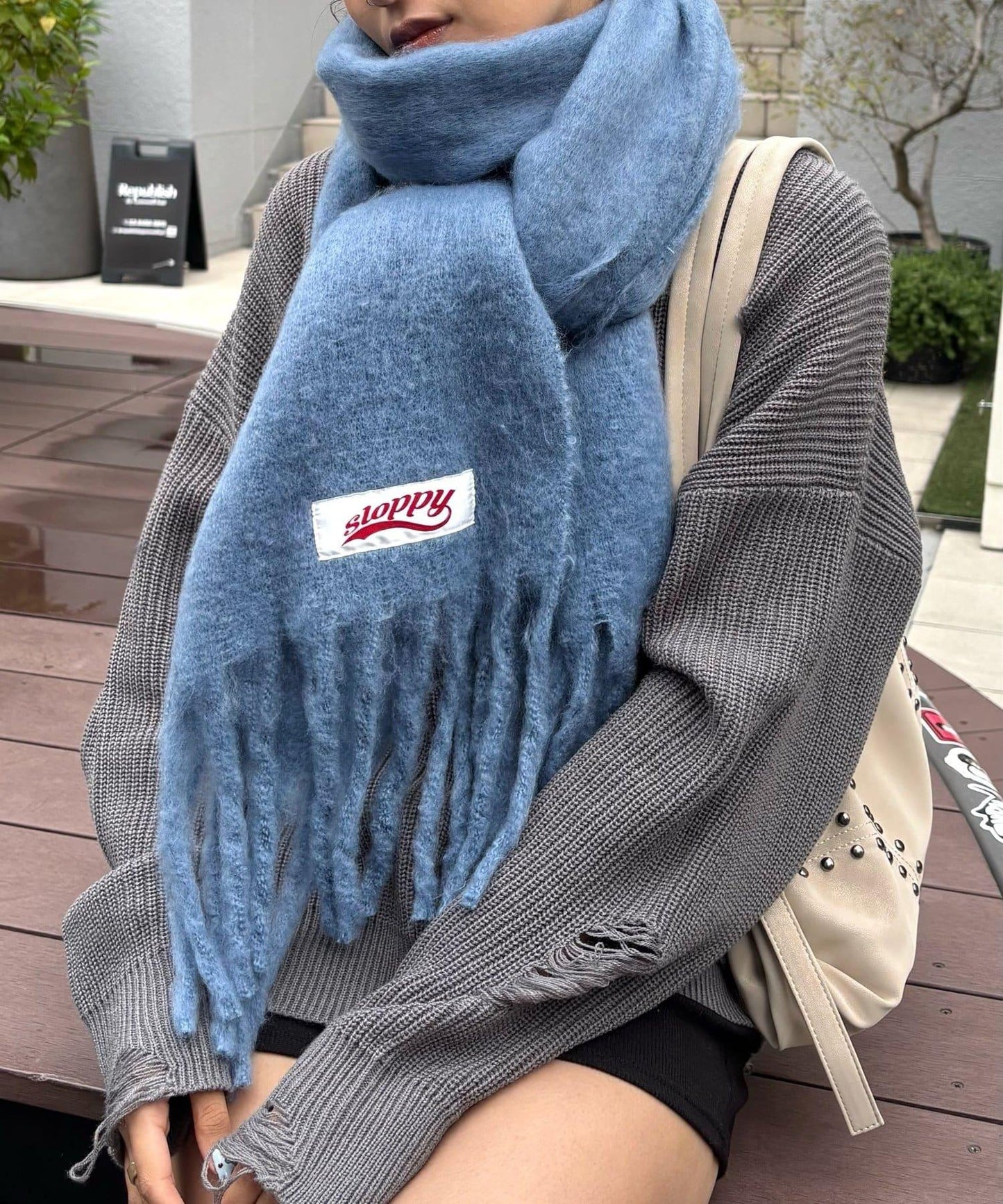 SLOPPY拼色圍巾