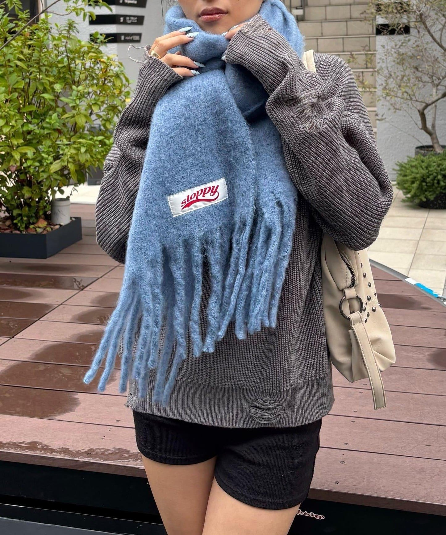 SLOPPY拼色圍巾