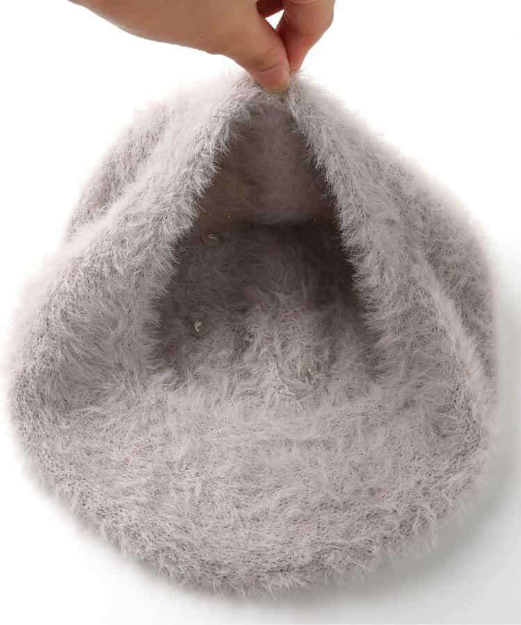 珍珠裝飾毛絨貝雷帽