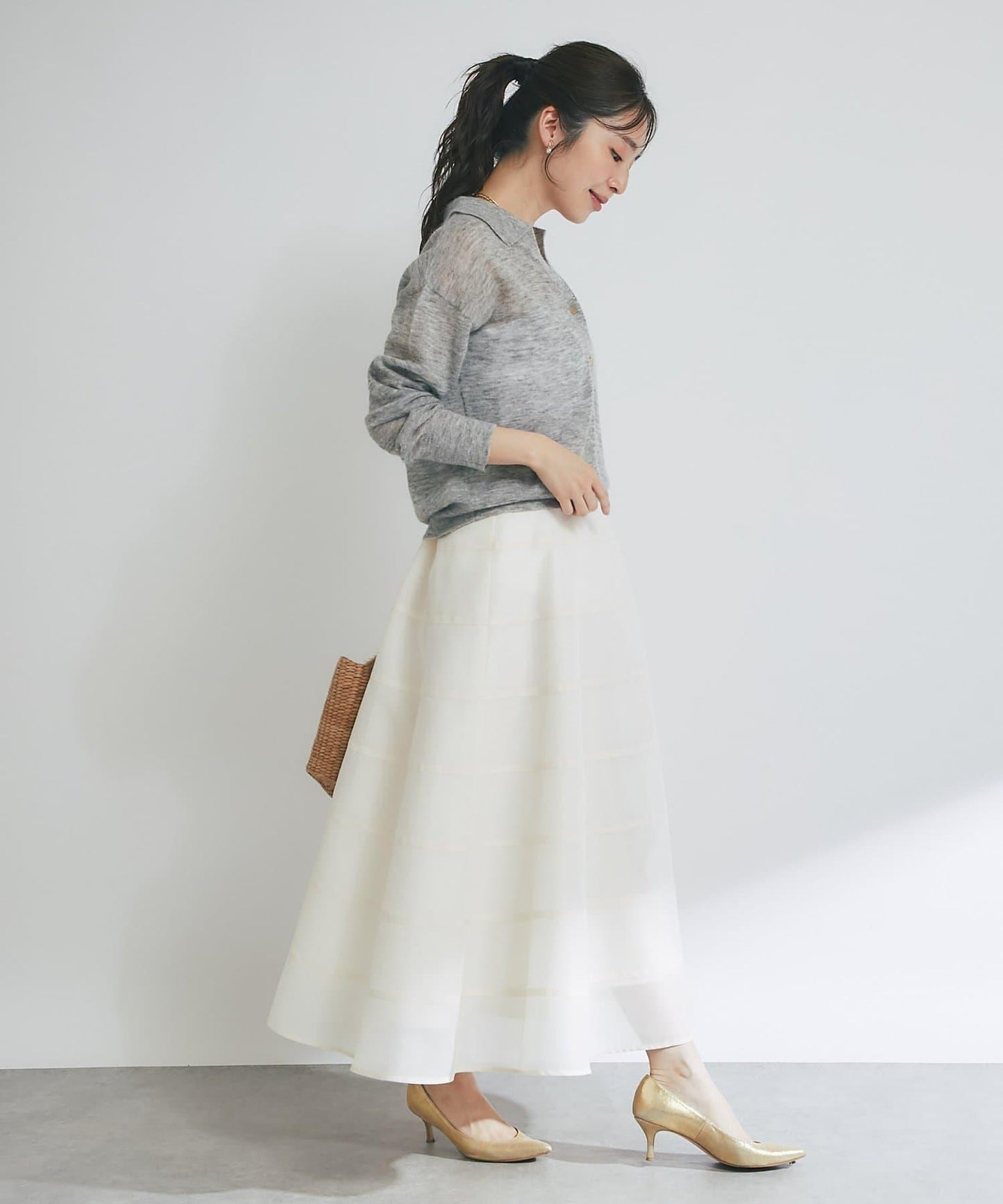 【La boutique BonBon】馬海毛混紡透視針織POLO衫