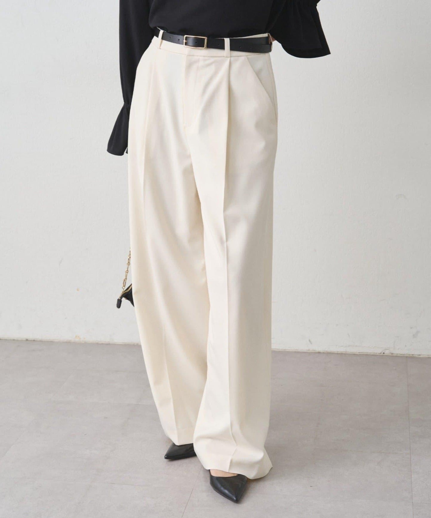 【Loungedress】直筒褶皺長褲
