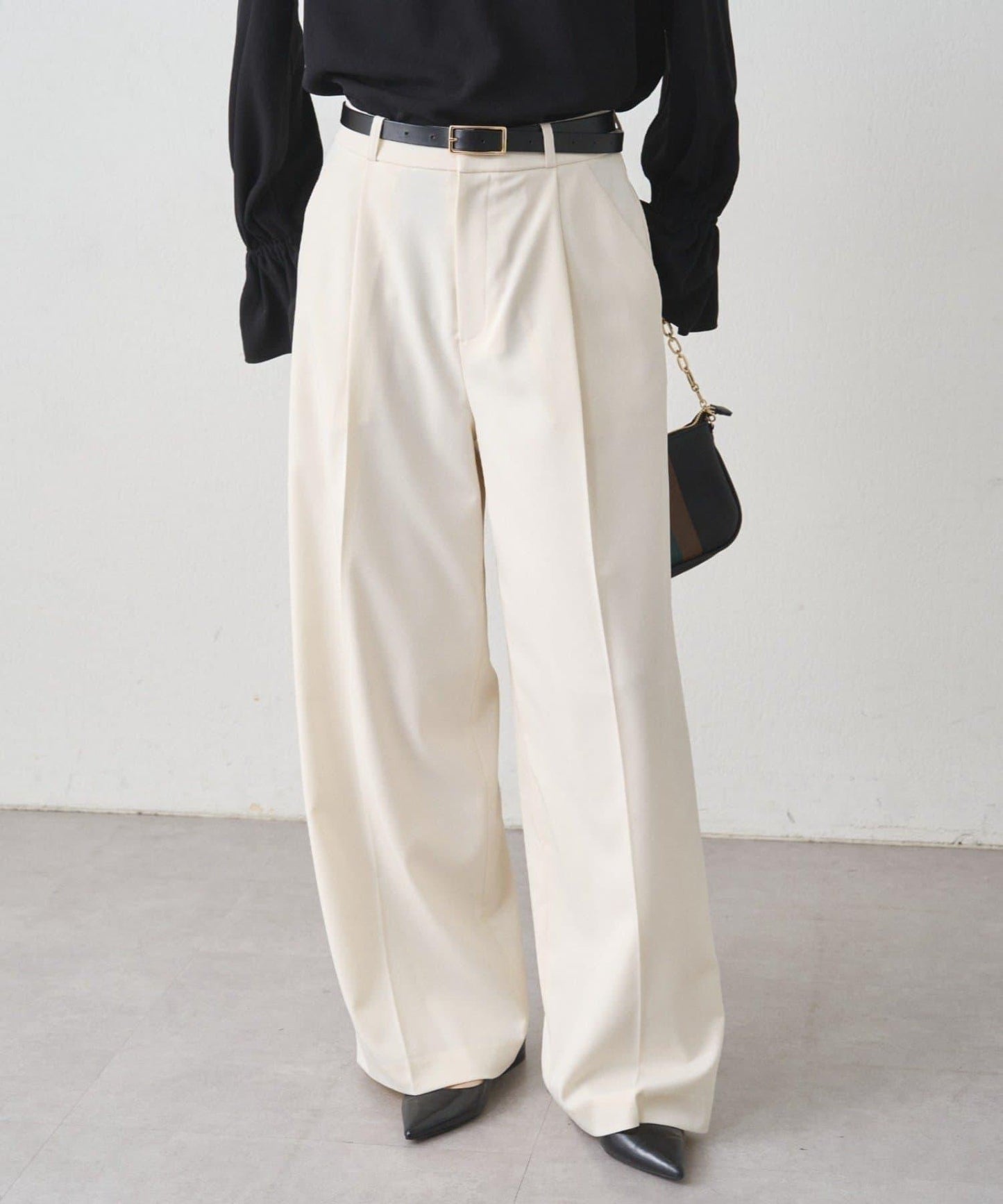 【Loungedress】直筒褶皺長褲