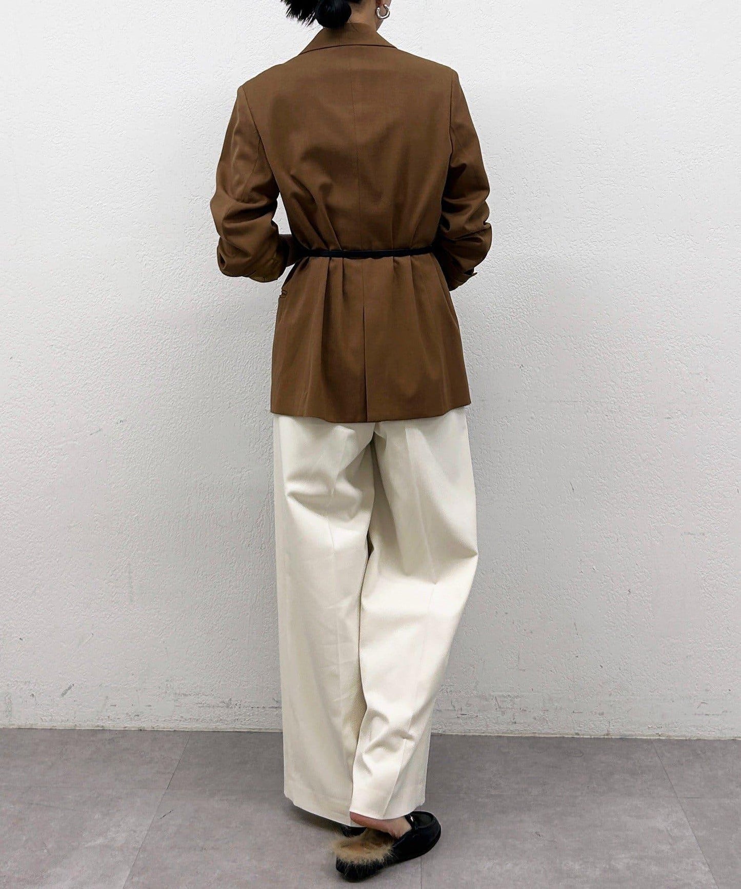 【Loungedress】直筒褶皺長褲