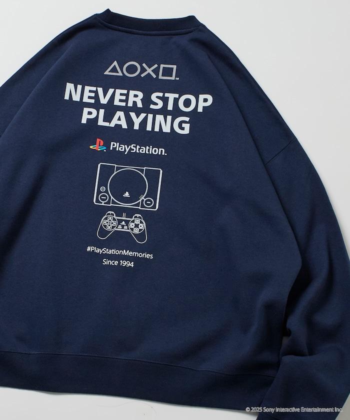 寬鬆版型 背部印花標誌 圓領衛衣 / PlayStation