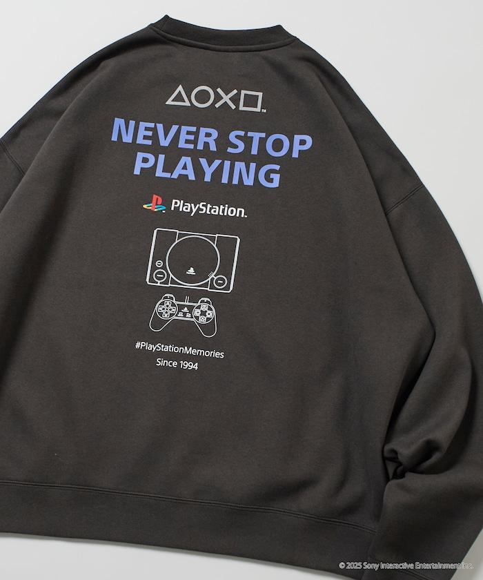 寬鬆版型 背部印花標誌 圓領衛衣 / PlayStation